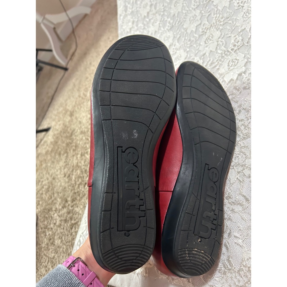Earth Alder Dalma Red Leather Mary Jane Flats 10M Cottagecore Fall Preppy Retro - Picture 4 of 9